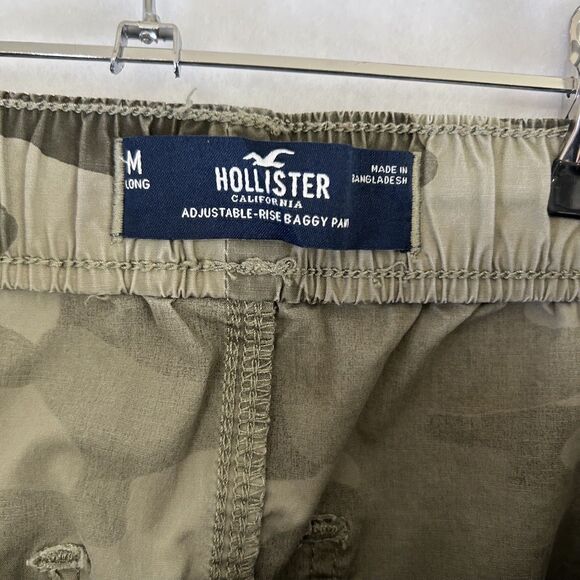 Hollister Camo Baggy Cargo Pants Womens Sz M Long Wide Leg grunge 90s y2k urban - Picture 3 of 8